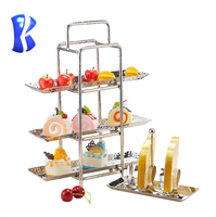 Matériel de buffet OKEY Catering, équipement en acier inoxydable, bar à bonbons, présentoir décoratif pour buffet, présentoir à desserts, présentoir à pain, présentoir à cupcakes