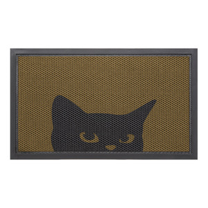 Tapete elástico King Doormat con diseño de gato mirando furtivamente, rectangular, antideslizante, de fibra de poliéster para exteriores - Product Image 3