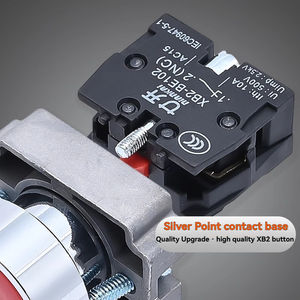 XB2 métal circulaire auto-réinitialisation bouton à tête plate interrupteur argent Contact BA35 IP65 un sur un hors combinaison 1NO1NC - Product Image 4