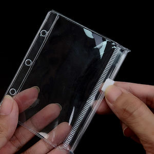 Enveloppes à billets en PVC personnalisables Sac de rangement étanche pour reliure transparente mate Recharges <span class=keywords><strong>Pochette</strong></span> à feuilles mobiles avec fermeture éclair - Product Image 3