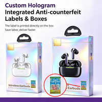 Boîte d'accessoires de jeu holographique personnalisée haut de gamme avec authentification par code QR et logo en relief pour la vente en gros OEM de marques technologiques