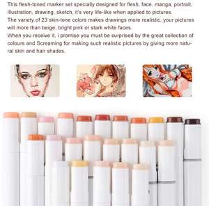 Stylos-feutres marqueurs <span class=keywords><strong>de</strong></span> couleur, série <span class=keywords><strong>de</strong></span> stylos-feutres, pour Portrait, <span class=keywords><strong>dessin</strong></span>, peinture, Art, 24 couleurs, Design, Animation scolaire, peau brune - Product Image 5