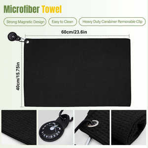 Serviette de golf magnétique professionnelle avec fixation aimantée N52 en néodyme, très absorbante, tissage gaufré, usine OEM ODM pour marques - Product Image 4