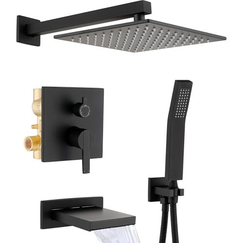 Matte Black Shower System Bathtub Faucet