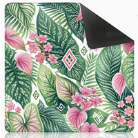 Tapis de jeu de mahjong vintage imprimé floral et animalier, carré, en caoutchouc antidérapant, réduction du bruit, pour le mahjong américain