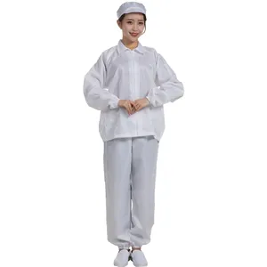 Polyester Esd Smock Cleanroom Anti static Clothing Reusable For Food Factory Lab