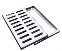 Grille de drainage linéaire antidérapante en acier inoxydable 304 avec cadre pour système de drainage extérieur et de cuisine