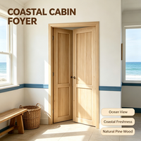 Porte intérieure artisanale en pin massif, porte en bois non finie pour villa, salle utilitaire, entrée