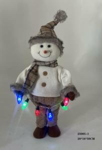 Bonhomme de neige sur pied avec guirlandes lumineuses et musique (style masculin), 3 piles AAA (non incluses) - Product Image 3