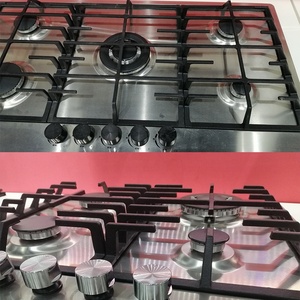 Cuisinière à gaz professionnelle en fonte avec 5 brûleurs intégrés, plaque de cuisson avec panneau en acier inoxydable - Product Image 6