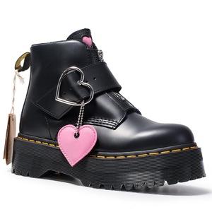 Heart-shaped motorcycle <b>boots</b> for women with snap fasteners genuine leather short <b>boots</b> trendy for girl - Product Image 4