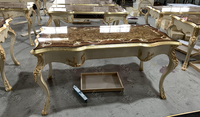 Meubles de bureau de luxe français, table de bureau en bois massif sculptée à la main, bureau de direction