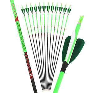 Flechas de Carbono Puro con Forma de Corazón y Pluma Real Storm ID4.2mm, Rectitud de 0.006", Spine 400-1000, 32 Pulgadas, para Arco Compuesto - Product Image 1