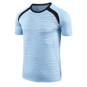 เสื้อยืดออกกำลังกายแขนสั้นเข้ารูปปกติระบายอากาศได้เสื้อยืดออกกำลังกายกล้ามเนื้อสีทึบใหม่ฤดูร้อนเรียบง่าย - Product Image 3