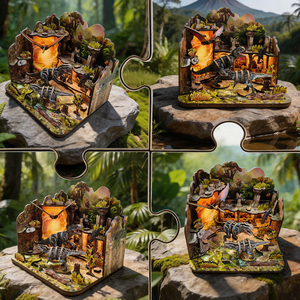 Rompecabezas 3D de Madera, Casa en Miniatura Móvil con Diseño de Dinosaurio Apocalíptico, Kit de Bricolaje Detallado para Adultos - Product Image 2