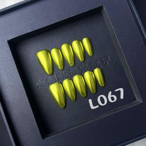 Nueva uña falsa de almendra brillante reutilizable 3D flor almendra Simple elegante <span class=keywords><strong>manicura</strong></span> 10 Uds blanco francés hecho a mano prensa en las uñas - Product Image 4