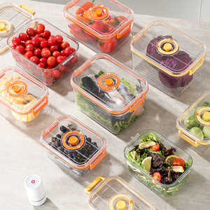 Vacuum Sealed Food Grade Plastic Containers Rectangle Clip On Lid Microwave Safe For Fruits Vegetables Storage - Product Image 4