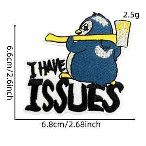 Parches Bordados Termoadhesivos con Dibujos Animados Divertidos de Camarones, Tiburones, Pandas, Alpacas y Pingüinos para Decoración - Product Image 6