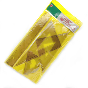 Règle en plastique transparente noire de 30 cm de qualité supérieure avec logo personnalisé, fournitures scolaires en gros, ensemble de 4 pièces pour enfants - Product Image 5