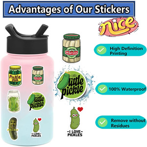 50 Pezzi <span class=keywords><strong>Adesivi</strong></span> <span class=keywords><strong>Divertenti</strong></span> a Tema Cetrioli Verdi per Regali, Bottiglie, Decorazione Auto, Vinile, Meme Cartoon di Cetrioli - Product Image 5