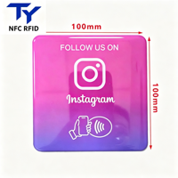 Plaque NFC en PVC étanche avec époxy, 100mm x 100mm, NTAG215 13.56MHz, tactile et flexible, pour avis Google
