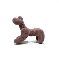 Tabouret de loisirs en tissu polaire en forme d'animal, design créatif nordique, motif bouledogue ballon, mobilier de maison moderne et minimaliste pour salon de villa