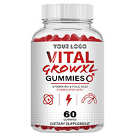 Vital Grow XL Bonbons Gommeux pour Hommes Zinc & Vitamine B12 pour la Gestion de l'Énergie Masculine & l'Endurance Croissance Musculaire Flacon de 60 unités