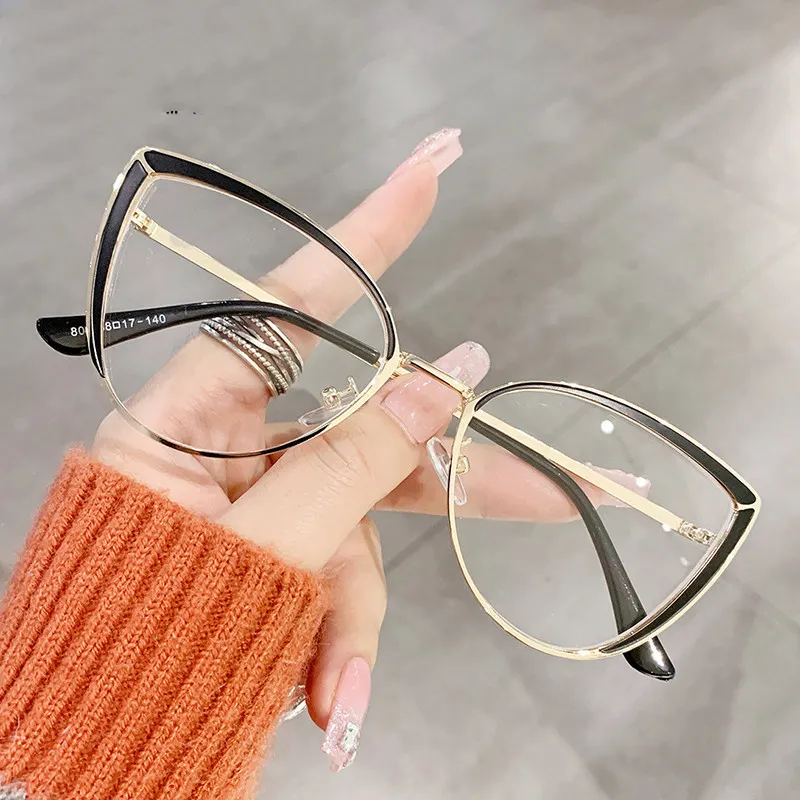 wholesale eyeglasses frames trending glasses metal temple cat eye designer frames eyeglasses blue light blocking glasses