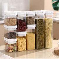 Bocal hermétique écologique sans BPA en plastique alimentaire pour céréales, café, haricots, pâtes – Récipient de rangement empilable pour garde-manger