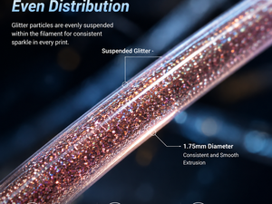 Filament Aiboshish PLA+ Sparkle 1,75 mm 1 kg, transparent avec paillettes, filament d'imprimante 3D, 8 couleurs chatoyantes pour Bambu Lab Creality - Product Image 2