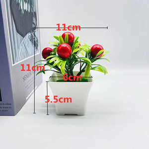 Vaso Bonsai fiore artificiale all'ingrosso con vaso finto di plastica piccolo fioriera per la casa bagno scrivania arredamento per il nuovo anno - Product Image 3