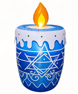 HAPPY HANUKKAH ballon Menorah gonflable géant en PVC décorations de cour de vacances en plein air pour une utilisation toute l'année - Product Image 6