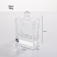 Nouveau design Bouteilles de parfum en verre carrées Col à sertir unique Volume de 50ml Vide en vrac pour elle et lui