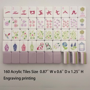 ชุดไพ่นกกระจอกอเมริกัน 160 ชิ้น แบบใส 4 ชั้น สีชมพู ลวดลายลิง  อะคริลิคแกะสลักอย่างหรูหรา รับผลิตตามสั่งขายส่ง - Product Image 2