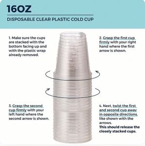 Vasos Desechables de PET Transparentes de 16 oz, Libres de BPA, Resistentes a Roturas, a Prueba de Fugas, para Café Helado, Smoothies, Refrescos, Fiestas y Eventos - Product Image 3