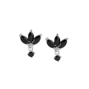 Boucles d'oreilles clous en argent sterling S925 avec zircon œil de cheval - Product Image 2
