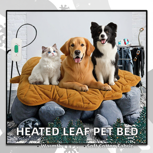 US Sofort lieferbares, weiches Fleece-Wärmekissen in Blattform – Modernes Luxus-Heizkissen für Hunde und Katzen, für alle Jahreszeiten, maschinenwaschbar - Product Image 2