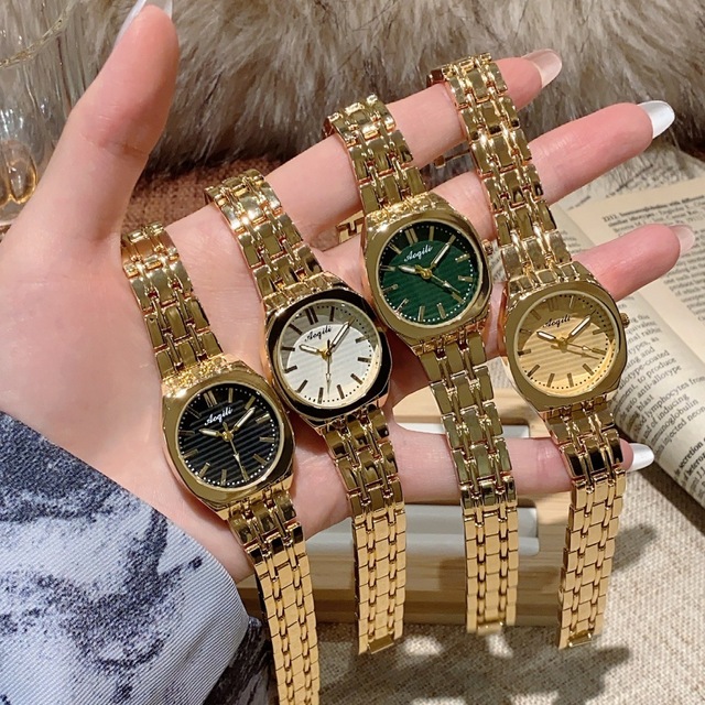 Vintage Women's Quartz Watch Stainless Steel Band Casual Colorful Dial Ladies Watches