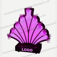 Triangulaire Sakura Rechargeable VIP Plateau De Service LED Shot Cocktail Plateau En Verre Porte-Vin Bouteille Glorifier