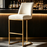 Meubles de salle à manger américains, couleur personnalisable, tabouret de bar flottant en acier inoxydable, chaise haute avec dossier pour bar à domicile