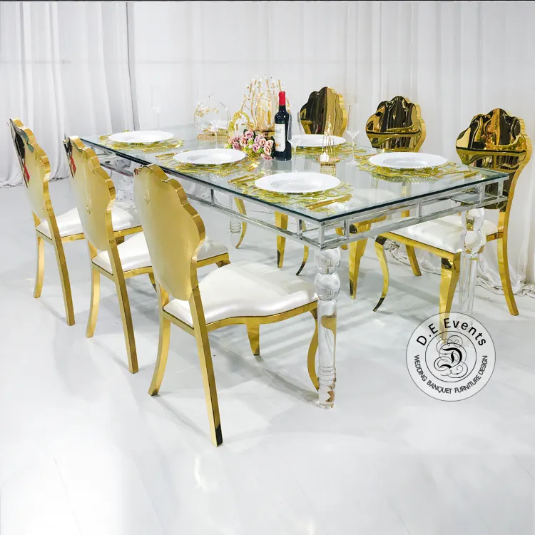 Table de Banquet Rectangulaire Dessus de Table en Acrylique Transparent Abordable