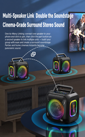Haut-parleur portable RGB IPX6 BT 5.4 de haute qualité, puissant, avec basses profondes HIFI, qualité sonore sans perte, batterie 6000 mAh, 30 W de puissance élevée