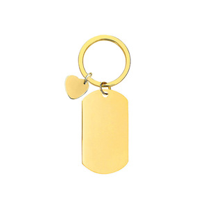 Quảng Cáo Cá Nhân DIY Trống Tùy Chỉnh Kim Loại Hình Trái Tim Mặt Dây Chuyền Dải Thanh Móc Chìa Khóa Thép Không Gỉ Khắc Logo <span class=keywords><strong>Keychain</strong></span> - Product Image 3