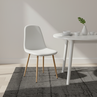 Chaise de salle à manger Titan Modern Cherner en gros, couleur bois naturel, pieds en métal, ergonomique, durable, pour la maison, le bureau, l'hôtel