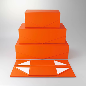 Caja de Almacenamiento Plegable con Cierre Magnético, Color Naranja, Impresión de Logotipo Personalizado para Joyería, Cosméticos y Organizador de Piezas Pequeñas - Product Image 2