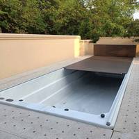 Automatische Poolabdeckung Komplettset Motorisierte Aufrollvorrichtung und Lamellenabdeckung für Einbau-Pools