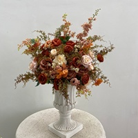 Boule de fleurs artificielles en soie (hortensia, rose, calla) faite à la main, centre de table floral bleu, vert, blanc pour mariage et décoration de fête