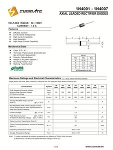 Rused 1N4007 penyearah dioda 1A 1000 V DO-41 (DO-204AL) aksial 4007 IN4007 1 Amp 1000 Volt dioda silikon elektronik 5000 buah/kotak - Product Image 2