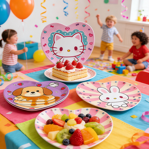 Plato de Melamina con Diseños Creativos Personalizados, Apto para Alimentos, Plato Infantil para <span class=keywords><strong>Desayuno</strong></span>, Pastel y Bocadillos - Product Image 6