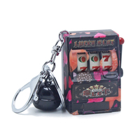 Porte-clés machine à sous EDC Jouet OEM Promotion Casino Cadeaux Spin Rod Cloche Jeu Porte-clés Jackpot Arcade Machine à sous personnalisée Porte-clés